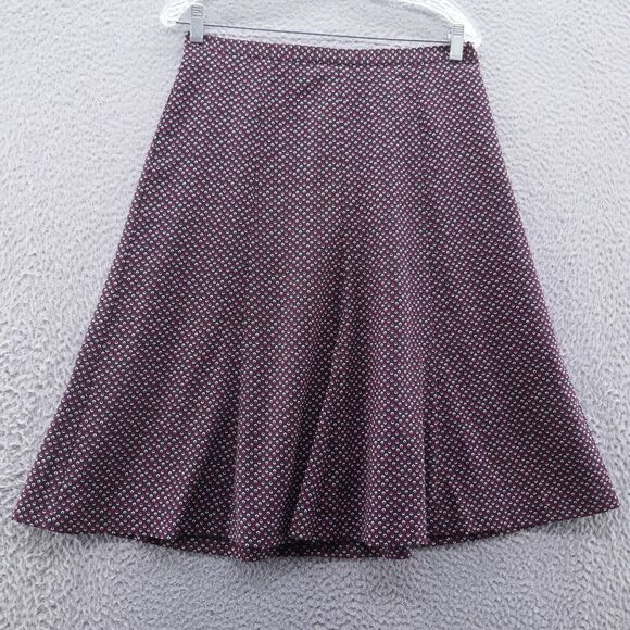 Talbots Womens Chiffon A-Line Skirt 8 Black Pink Circles Preppy Lined‎ NEW - Picture 1 of 13